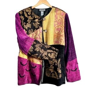 Long Sleeve, Multi-color/Fabric, Lined Jacket by Indigo Moon (L)